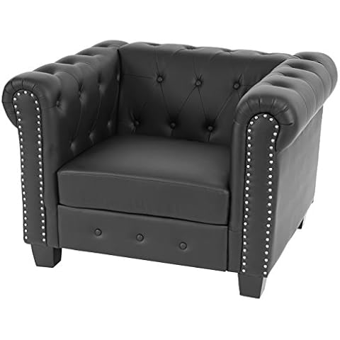 Mendler Luxus Sessel Loungesessel Relaxsessel Chesterfield Kunstleder Cover