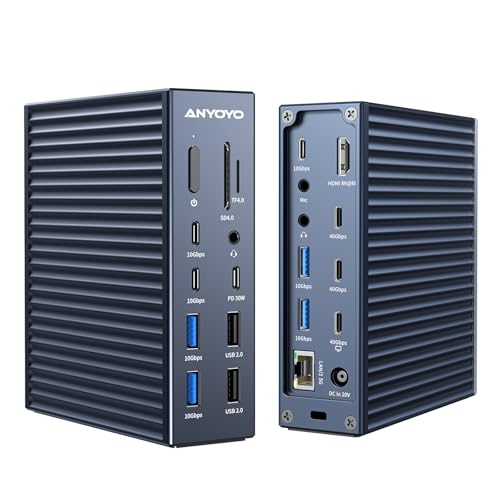 40Gbps Docking Station 8K60Hz HDMI 2 5 GbE Ethernet SD/TF 4.0 10 Gbps USB C/A 3.2 Gen2 3 5 mm Audio 40 Gbps Dock Compatible with Mac M1/M2/M3 Pro/Max and Thuderbolt 4 Devices