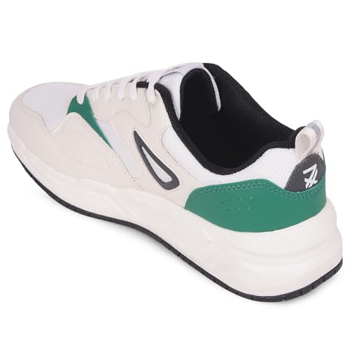 Image of Liberty LEAP7X LORDSTEP-E Casual Shoes for Men - White & Light Grey Lace-Up Sneakers | Memory Foam Cushioned Insole, Lightweight Sneakers for Office, College, Smart-Casual & Everyday Use
