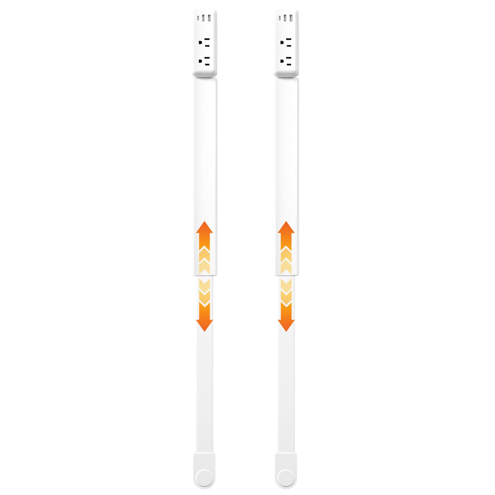 2 x przedłużki do gniazdka elektrycznego 55,9 - 86,4 cm z 2 gniazdami AC i portami USB-A, portami USB-C, gniazdko ścienne obracane o 180°, trudno dostępne przedłużenie za stolikiem nocnym, kanapa