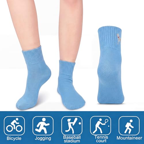 Image of Eurzom 10 Pairs Socks Womens Crew Elastic Ankle Length Cotton Socks Aesthetic Cute Lightweight Low Cut Gifts for Women