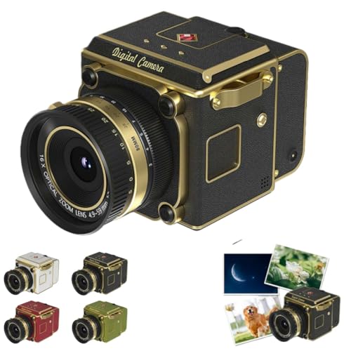 Cámara digital retro de doble lente 4K, mini cámara de vlogging