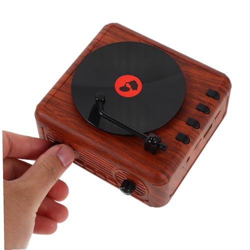 Enceinte sans fil rétro compacte avec esthétique vintage de mini tourne-disque - 4