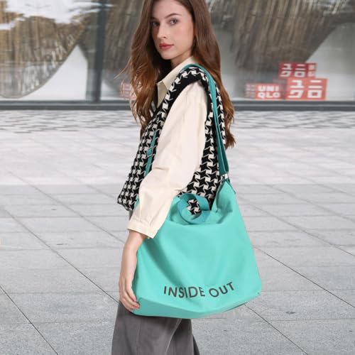 Image of Canvas Tote Bag For Women inside out bag Crossbody Handbag with Adjustable Strap and Coin Purse for Work,Travel,Grocery