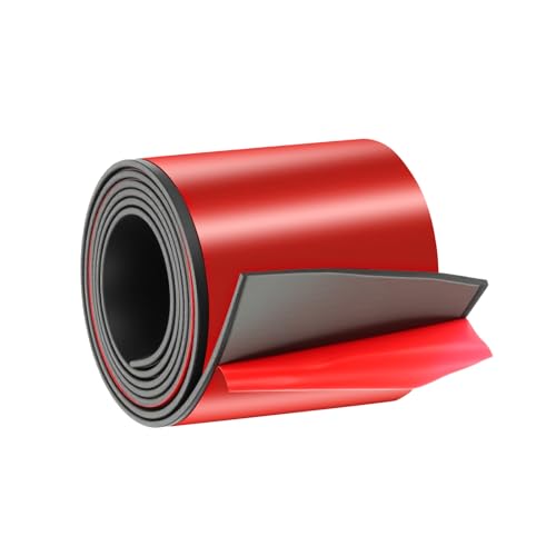 uxcell Neoprene Rubber Strips 100mm Wide x 2mm Thick x 1.5 Meters Long, Self Adhesive Solid Rubber Sheet for Shock Absorption Gasket DIY Crafts Sealing Weather Striping, Black