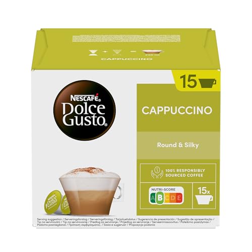 NESCAFÉ Dolce Gusto Cappuccino - Cápsulas de Café, 30 Cápsulas (1 x 30) -15 tazas de café (2 cáps. por taza) - Clásico Italiano - Originales para cafeteras Dolce Gusto