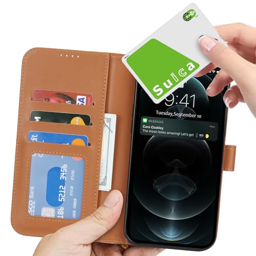 Image of for iPhone 13 Pro Max Case Wallet with Card Holder,for iPhone 12 Pro Max Wallet Case for Women Men,PU Leather Shockproof Magnetic Buckle Stand Flip Phone Case-Brown