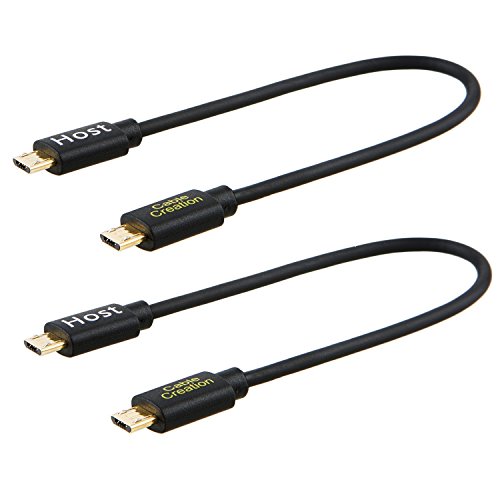 CableCreation 2-Pack Micro USB Male to Male OTG Cable Compatible with DJI Spark