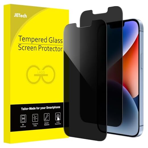 JETech Privacy Screen Protector for iPhone 16e 2025, iPhone 14 6.1-Inch, Anti Spy Tempered Glass Film, 2-Pack