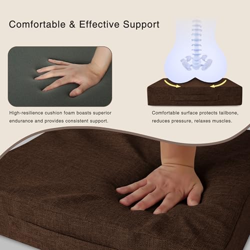 OVOV Recliner Cushions for Elderly 20"x20"x4" Thick Seat Cushion for Recliner Chair Large Square Non Slip Chair Pads with Washable Cover for Armchair Couch Coffee by OVOV - Used condition - Image 5