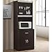 Hodedah HIKF96 Choco-Grey Kitchen Cabinet, Assembled Dimensions: 70.86 in. H x 23.85 in. W x 15.75 in. D, Gray