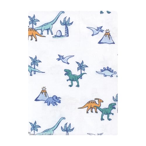 Image of Hudson Baby Unisex Baby Cotton Poly Flannel Burp Cloths Bundle, Pastel Dino, One Size