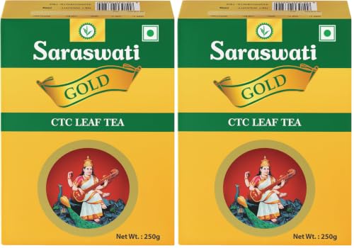 Image of Saraswati Gold CTC Leaf 250 Grams | Black CTC Tea | Chai Patti (Pack of 2)