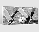 Leinwandbilder schwarz Sport Ball Fussball Fußball Stadion Feld Leinwand Bild Leinwandbild Wandbild Holz 9BD789, Leinwand Größe 1:40x20cm