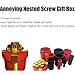Annoying Nested Screw Gift Box, 2025 New Annoying Gifts Boxs, Standard Money Present Box for Cash Gift, Reusable Prank Gift Packaging for Birthday, Christmas and Fun Party Game (Black-Red)