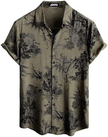 JOTOOK Mens Hawaiian Shirt Short Sleeve Button Down Summer Beach Shirts