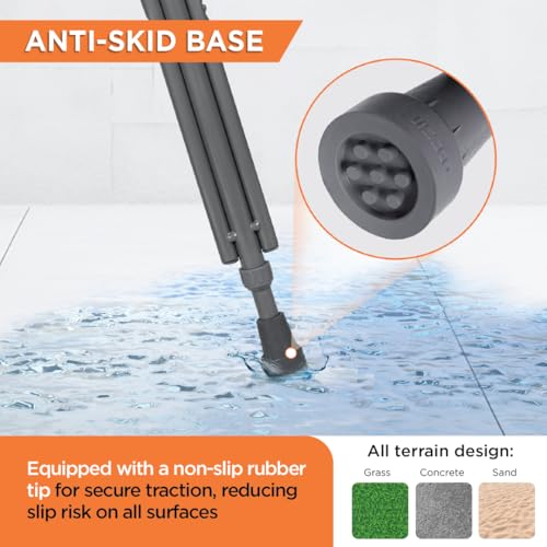 Vissco Astra Under Arm Crutches Aluminium, Crutches for those Physically Chalenged With Adjustable Elbow Support, PVC grip Handle, Light Weight & Height Adjustable, Walking Stick (1 Pair) - XL (Grey) - Image 7