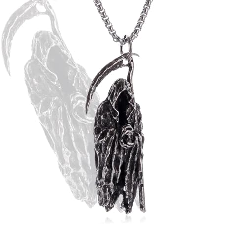 Pentagramme collier pendentif punk aux finitions vintage et maillons robustes