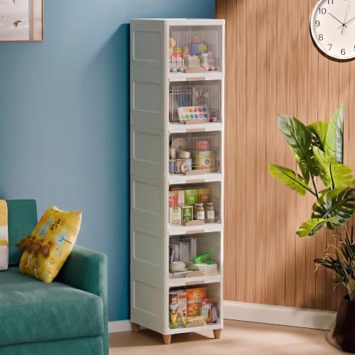 Image of 6 layer Plastic Wardrobe For Clothes : Versatile Plastic Cupboard For Storage Organizer & Organisers Storage Box for Ideal for Neat and Tidy Storage Solutions Almirah For Clothes-Transperent
