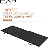 Tapete de ejercicio plegable CAP Barbell – duradero, anti-desgarro, acolchado grueso para fitness, aeróbicos, gimnasia y entrenamientos en casa. 72"L x 24"W x 2" de grosor. NEGRO 4