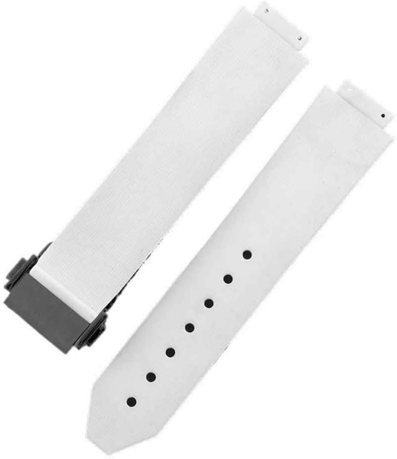 Women’s Watch Straps for Hublot Classic Fusion Convex Silicone Watchband,Whiteb-19-26mm