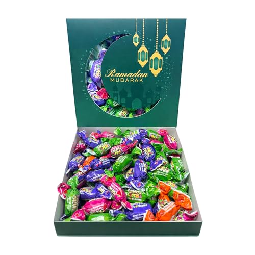 Halal Sweet Box with Individually Wrapped Eid Sweets in Luxury Eid Mubarak Gift Box | Halal Gift Hamper for Family Friends & Celebrations