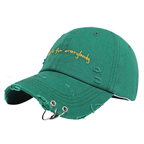 Casquette de Baseball été Papa Chapeau Casquette de Baseball créative Punk Hiphop Chapeau Coton Adulte décontracté Couleur Unie Sport Chapeau de Soleil réglable Unisexe Casquette-Vert Cover