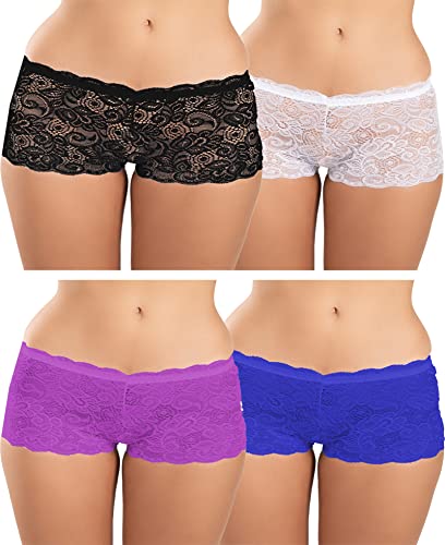 Image of FIMS - Fashion is my style Cotton Lycra Net Boy Short Panty for Womens, Mid Rise, Satin, Hipster Panties, Daily Use, Back and Front Coverage, Brief, See Main Image to Check How Many Panty You Will Get