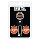 Team Golf NCAA Oklahoma State Cowboys Divot Tool with 3 Golf Ball Markers Pack, Markers are Removable Magnetic Double-Sided Enamel