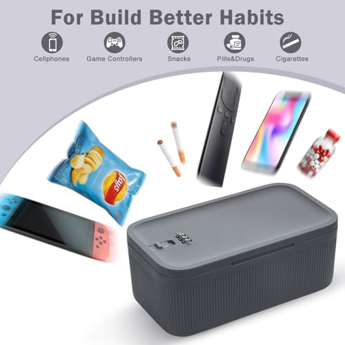 Image of Lockable Storage Box, Small Lock Box with Combination Code for Phone /Medicine Safe /Food Home /Refrigerator /Office /Personal Items /Travel /Gift,9.25 x 5.04 x 3.62''