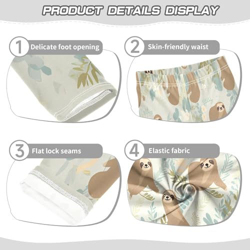 Toddler Girls Leggings Printed Yoga Pants Leggings Cute Brown Sloth for Kids3