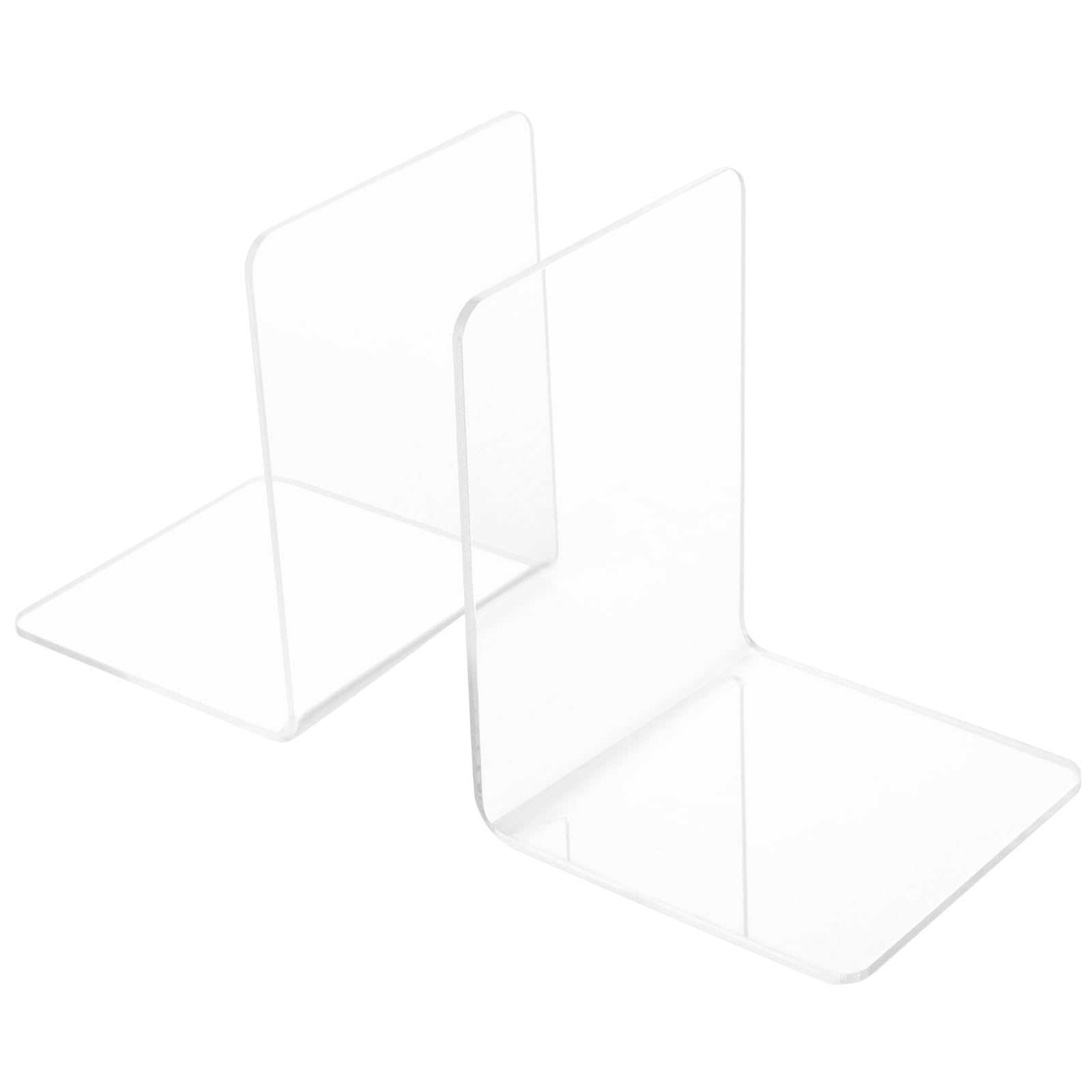 SINJEUN 8 Pack Clear Acrylic Bookends, 10x10x13cm Small Bookends Shelves - Image 4