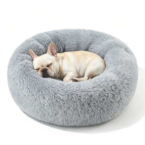 Image of Donut Dog Bed for Medium Dogs Calming Round Washable Medium Sized Dog Bed
