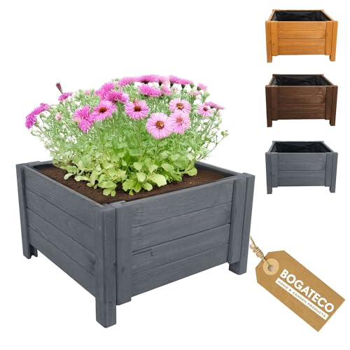 BOGATECO Macetero grande exterior de madera