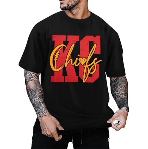 Football Shirts for Men Game Day Football Fan T-Shirt Casual Rugby Team Graphic Short Sleeve Tees