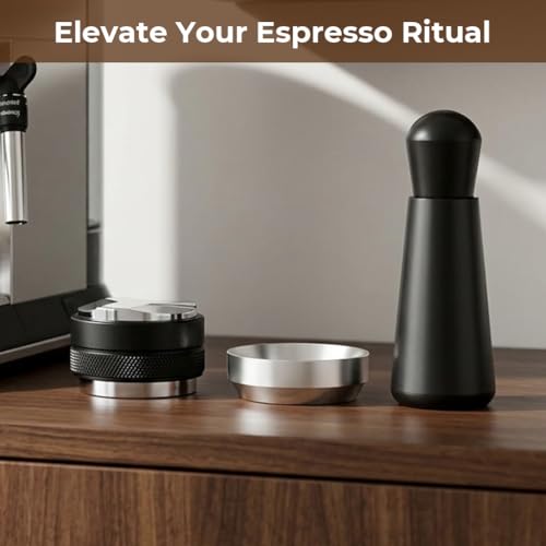 Image of Supvox 3 Pcs Espresso Accessories Kit Fits Espresso Machine Coffee Distributor and Tamper Leveler with Magnet Dosing Funnel for Portafilters Home Bar