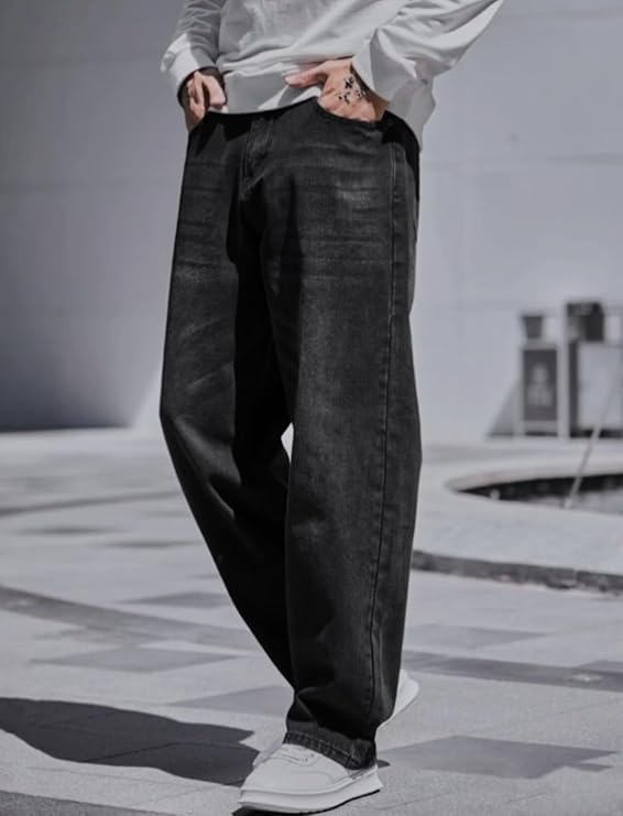 Image of JAAR Loose Fit Jeans for Men - Oversized Baggy Denim Pants | Mid Rise Streetwear Style |