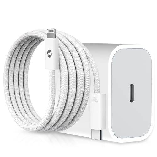Image of Mozen by Amkette iPhone Charger Adapter 20W (MFi-Standard & BIS Certified) with Lightning Cable, Fast Charging iPhone Adapter 20W, Compatible with iPhones, Airpods & iPads, 1 Year Warranty