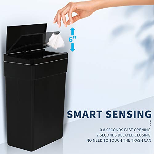 Caneca de basura automática con sensor 50 L negro miniatura 2