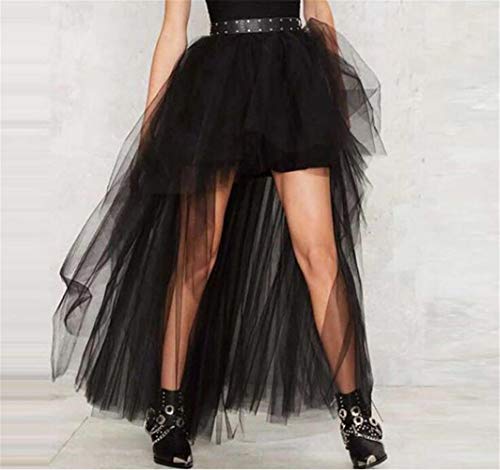 Women's Mesh Tulle High Low Tutu Skirts Layered Mesh Tulle High Waist Tutu Princess Wedding Skirt2