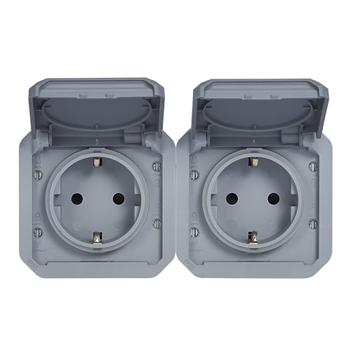 Enchufe estanco Legrand Plexo doble horizontal IP55 contra cortocircuitos 3