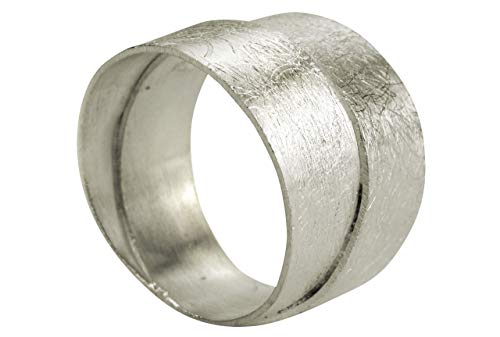 Preisvergleich Produktbild SILBERMOOS Damen Ring Bandring Schmiedering doppelter Ring zwei Schienen zweifach gebürstet Sterling Silber 925, Größe:60 (19.1)