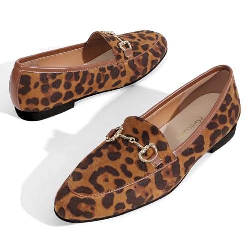 Image of Womens Loafers Flats Dress Shoes Slip On Penny Comfortable Round Toe Business Casual Work