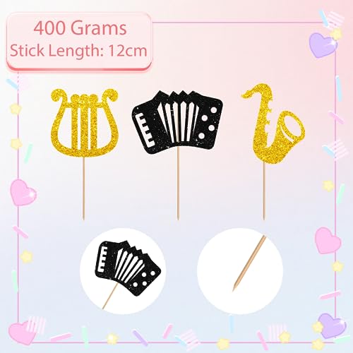 Maonica 003 24Pcs Musical Instrument Cupcake Toppers thumb #2