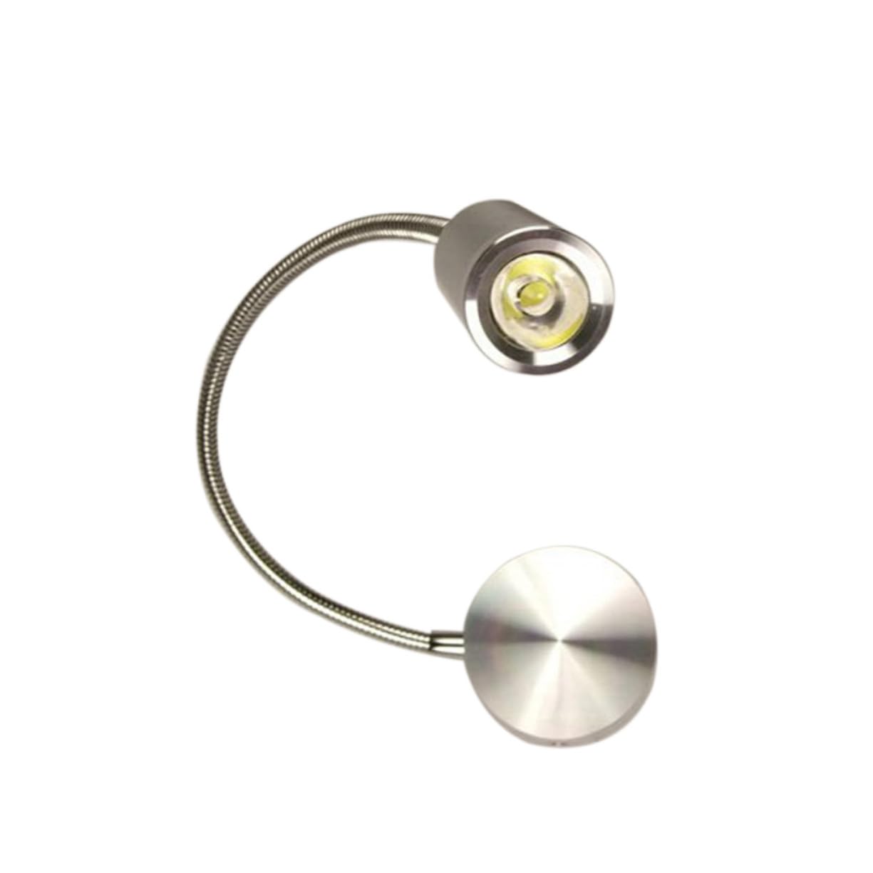 FONDOTIN Lámpara LED de Pared Brazo Flexible Luz Blanca para Lectura y Dormitorio con Base de Aluminio Duradera para Mesita de Noche y Estudio