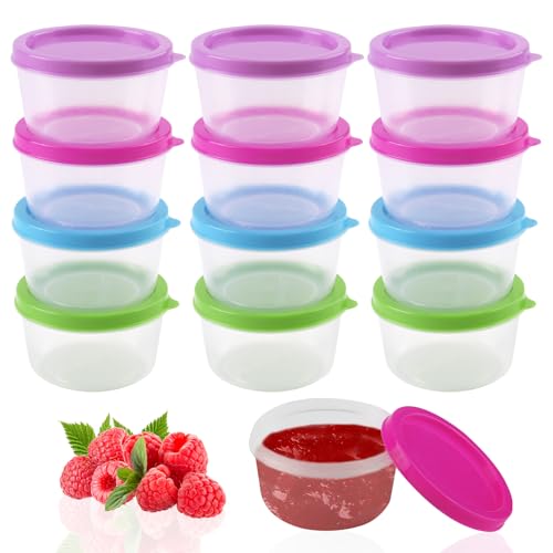 RobLuX 15 Piezas Recipientes Pequeños con Tapas de PláStico Mini Tupper Plastico 50ml Recipientes Pequeños Para Congelador Caja para Salsa PequeñA con Tapa para Salsas y Aliños Ensaladas