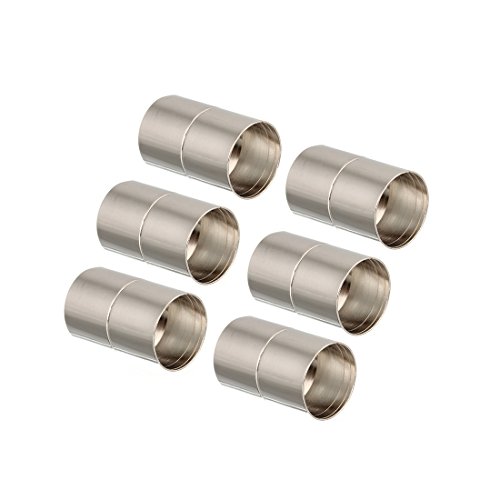 Linsoir Beads Rhodium Tone Inner Hole Size 12mm Glue-in Magnetic Clasps for 12mm Cords Pack of 10 Sets