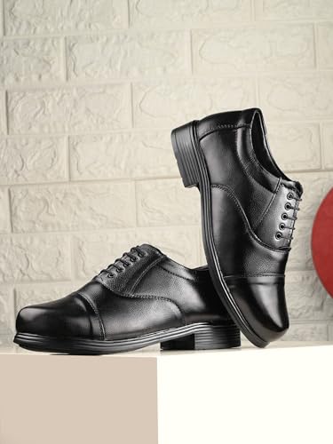 Image of Server Men's Oxford Shoe || Uniform Dress Shoe || Black Formal Shoes || Office Shoes Hand Made || Police Shoes Leather Lace Up Oxford Shoe