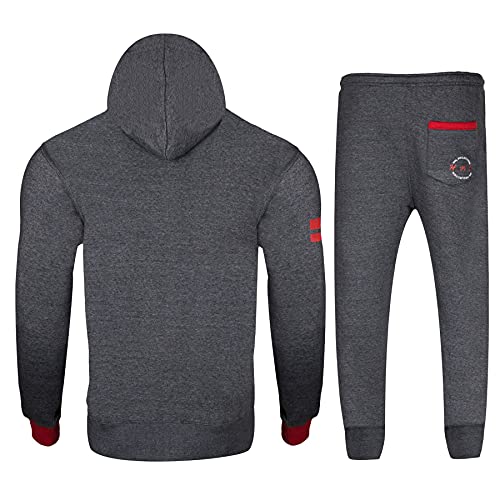 A2Z Men's Athletic Tracksuit Fashion Full HNL Print Contrast Panelled Fleece Zipped Hooded Top Jogging Gym Bottoms2