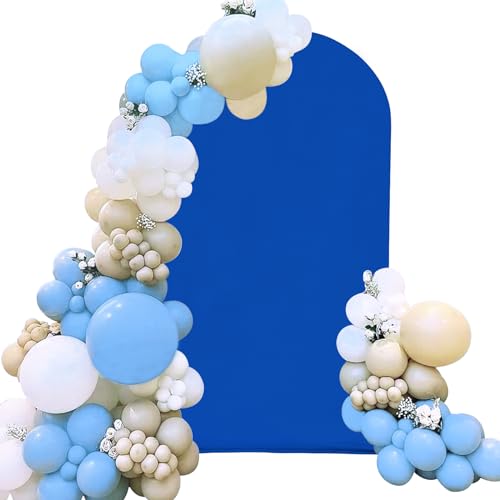 Spandex Fitted Wedding Arch Cover 6FT Royal Blue Arch Backdrop Cover, Round Top Chiara Backdrop Stand Covers for Wedding Birthday Party Baby Shower Banquet Arch Decoration (Royal Blue, 6FT)